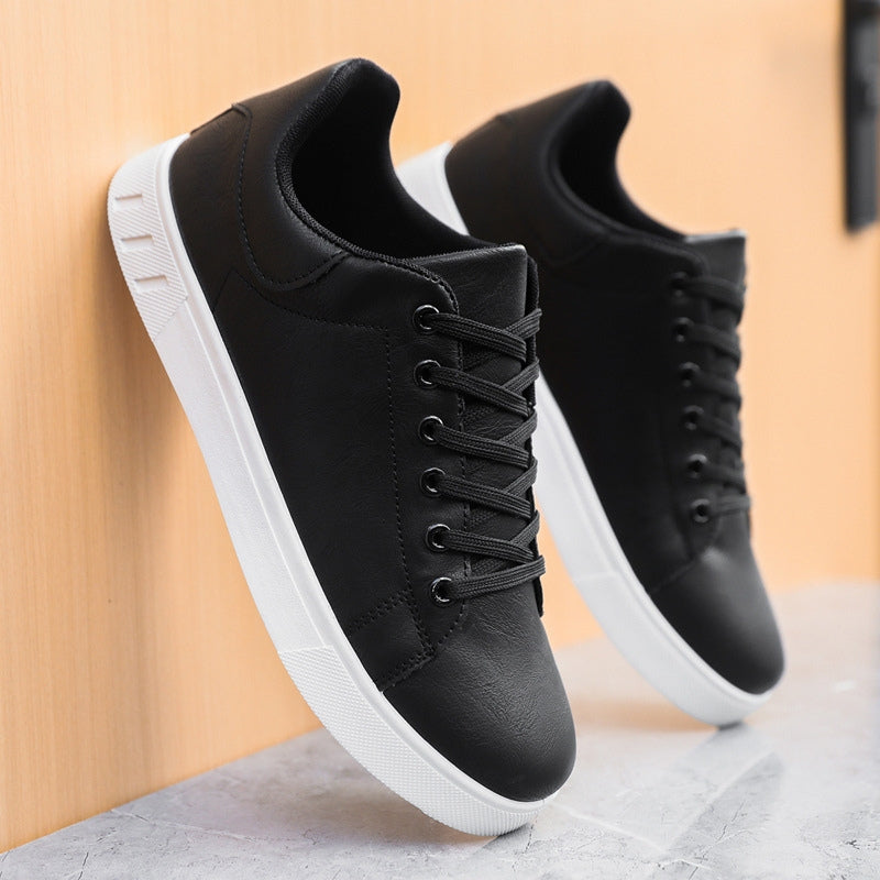 Men’s Low-Top Sneakers with Lace-Up Front and White Sole
